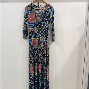 Colorful Geometric Patterned Maxi Dress (z)